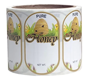 Pure Honey Oval Label Roll of 250