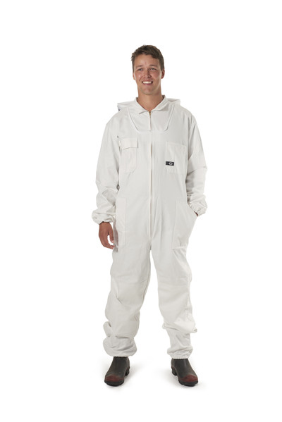 Men's Bee Suit with Folding Hood (White)