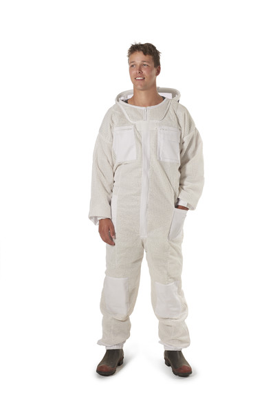 Premium Vented Bee Suit with Folding Hood (White)